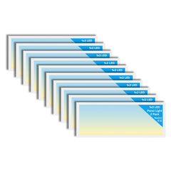 Set of LED panel lights with gradient design on a white background