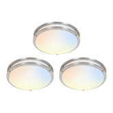 Three round ceiling lights with a gradient design on a white background at fliptoled