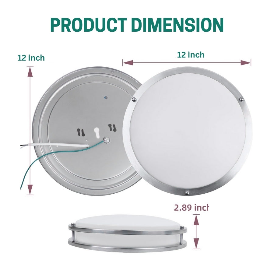 Product dimensions of a round metallic object with measurements indicated at fliptoled