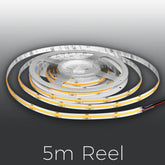 12v led strip lights with '5m Reel' text on a gray background