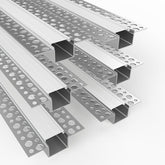 6.6FT/2M, LED Aluminum Channel with Milky Diffuser, Trimless Recessed Drywall Aluminum Channel Diffuser Profile for Strip Light on Wall and Ceiling