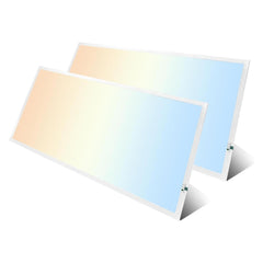 2x4 FT LED Flat Panel Light with Emergency Battery Backup, 50W, 6500 Lumens, 3CCT 3000K–5000K, 0-10V Dimmable, 100-277V, UL & DLC Listed, Ultra Thin Backlit – 2 Pack