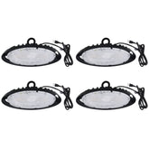 UFO LED High Bay Light, 100W-150W Adjustable, 22,500 Lumens, 5700K Cool White, Plug & Play with 6FT Power Cord, 90° Beam Angle, AC120V, UL & cUL Listed