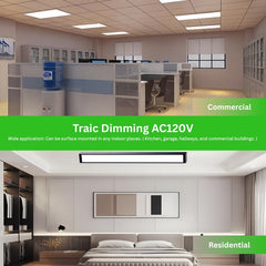 Commercial and residential interior spaces with Traic Dimming AC120V lighting system.