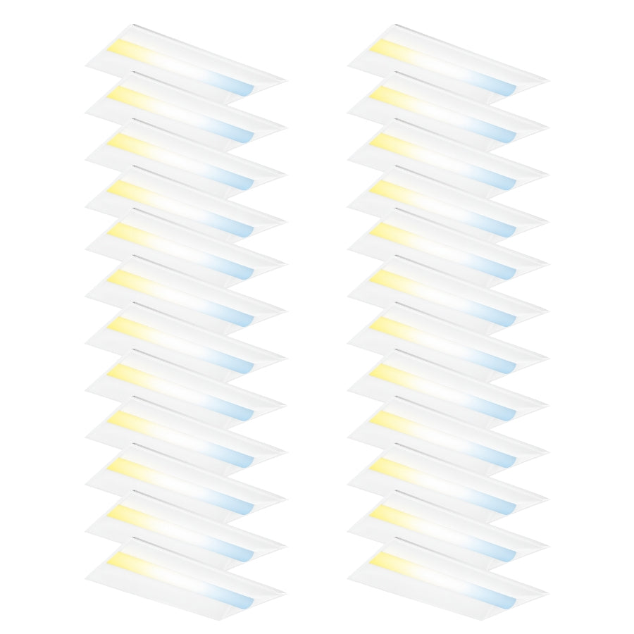 Stack of small packets with yellow and blue labels on a white background