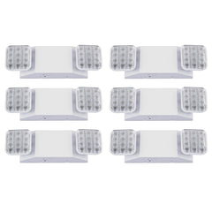 Indoor Emergency Lights with Battery Backup (90 Minutes), 2 Adjustable LED Heads of Power Outage, Wall Mount, Hard Wired, Test Switch and Charge Indicator 120-277V, Fire Resistant (UL 94V-0)