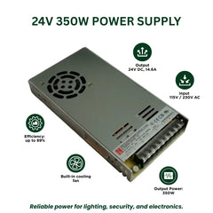 Switchable Power Supply – LED LRS-350-24, 350.4W, 24V, 14.6A, Single Output Power Supply for LED Light Strips & Lighting Systems