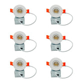Set of six white LED light fixtures with orange accents on a white background at fliptoled