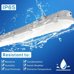 4FT LED Vapor Tight Light Fixtures 60W/50W/40W/30W Adjustable, 3K/3.5K/4K/5K/6.5K 5CCT Selectable, Dimmable IP65 Vapor Proof Lighting for Shop Light for Parking Carport Car Wash,ETL Listed 4PACK