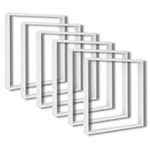 Set of white picture frames on a white background