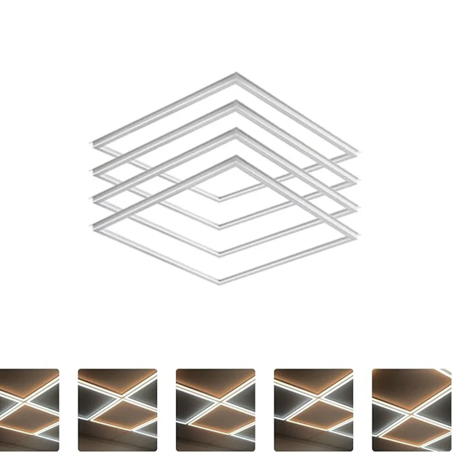 Ceiling light fixture with geometric design on a white background