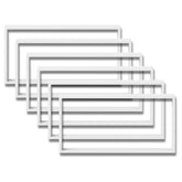 Set of white picture frames on a white background