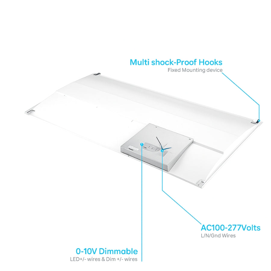 Diagram of a light fixture with labeled features on a white background
