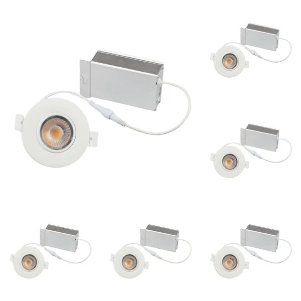 Set of white recessed ceiling lights on a white background at fliptoled