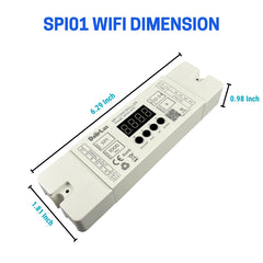 LED Strip Light Controller SPI01-WIFI – 12–24V DC, 4-Channel RGB IC, 2.4GHz RF & Tuya Smart App, Easy Smartphone & Voice Control, Wide Temp -20°C to +80°C