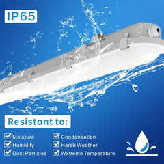 8FT LED Vapor Tight Light Fixtures 120W/110W/100W/90W Adjustable, 3K/3.5K/4K/5K/6.5K 5CCT Selectable, Dimmable IP65 Vapor Proof Lighting for Shop Light for Parking Carport Car Wash,ETL Listed 2 Pack