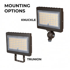 50W Max LED Flood Light with Yoke Mount — Selectable Wattage 30W/40W/50W & 3CCT (3000K–5000K), 7,250 Lumens, Photocell Included, 0-10V Dimmable, IP65 Waterproof, 250W MH Equivalent, UL/DLC Premium, 50,000 Hrs, 5-Year Warranty