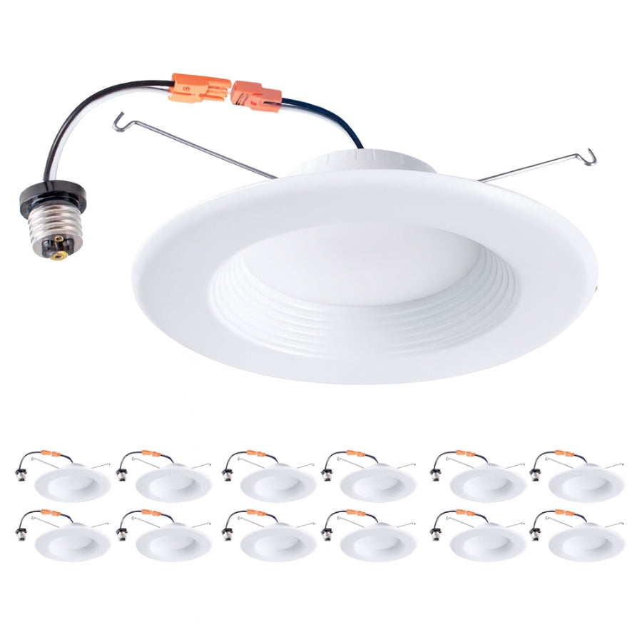Set of white recessed ceiling lights with wiring on a white background at fliptoled