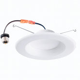 White recessed ceiling light with wiring on a white background at fliptoled
