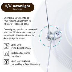 5/6" Downlight features with text and diagram on a white background at fliptoled