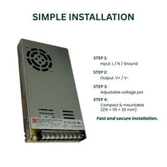 Switchable Power Supply – LED LRS-350-24, 350.4W, 24V, 14.6A, Single Output Power Supply for LED Light Strips & Lighting Systems