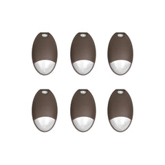 Six brown wall lights on a white background