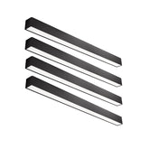 Modern black ceiling light fixture on a white background