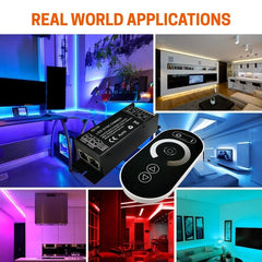 SZ100 LED Sync Dimmer Smart LED Controller RGBW RGBCCT CCT DIM Input/Output Voltage 12-24VDC Wired & Wireless Sync Bluetooth WiFi Tuya Alexa Google Compatible