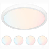 Ceiling light fixture with color temperature options displayed below on a white background at fliptoled