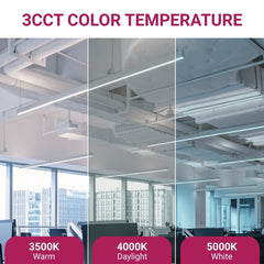 Comparison of office ceiling lights with different color temperatures.