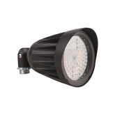 Black LED Flood Light bulb on a white background