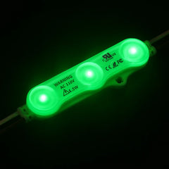 LED Modules SMD 2835 1.5W 100pcs Set – Red/Green/White, 390LM/Module, 110V/220V Direct Power, IP65 Waterproof, 130LM/W, CRI 90+, Dimmable, UL Certified, 50,000 Hrs, 3-Year Warranty, 48FT Length