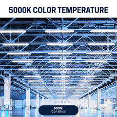 Industrial warehouse interior with 5000K color temperature label at Fliptoled