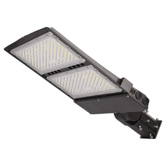 LED street light fixture on a white background