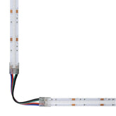 4PIN Transparent COB Connectors Kit for RGB COB LED Strip Lights – 10mm, Solderless Connection, 5pcs 15cm Wires