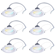 8 inch Commercial Canless LED Downlight, brightness 2400lms, Wattage Adjustable 12/20/30W, 0-10V Dimmable Recessed Ceiling Light Fixture, 5 CCT 2700K-5000K, 120-277V IC Rated UL & Energy Star