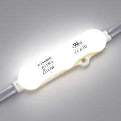 LED Modules SMD 2835 1.5W 100pcs Set – Red/Green/White, 390LM/Module, 110V/220V Direct Power, IP65 Waterproof, 130LM/W, CRI 90+, Dimmable, UL Certified, 50,000 Hrs, 3-Year Warranty, 48FT Length