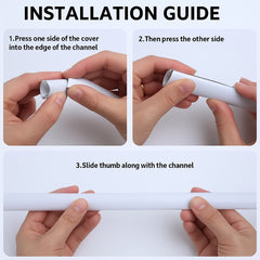 Step-by-step installation guide for a aluminum channel for led strip lights.