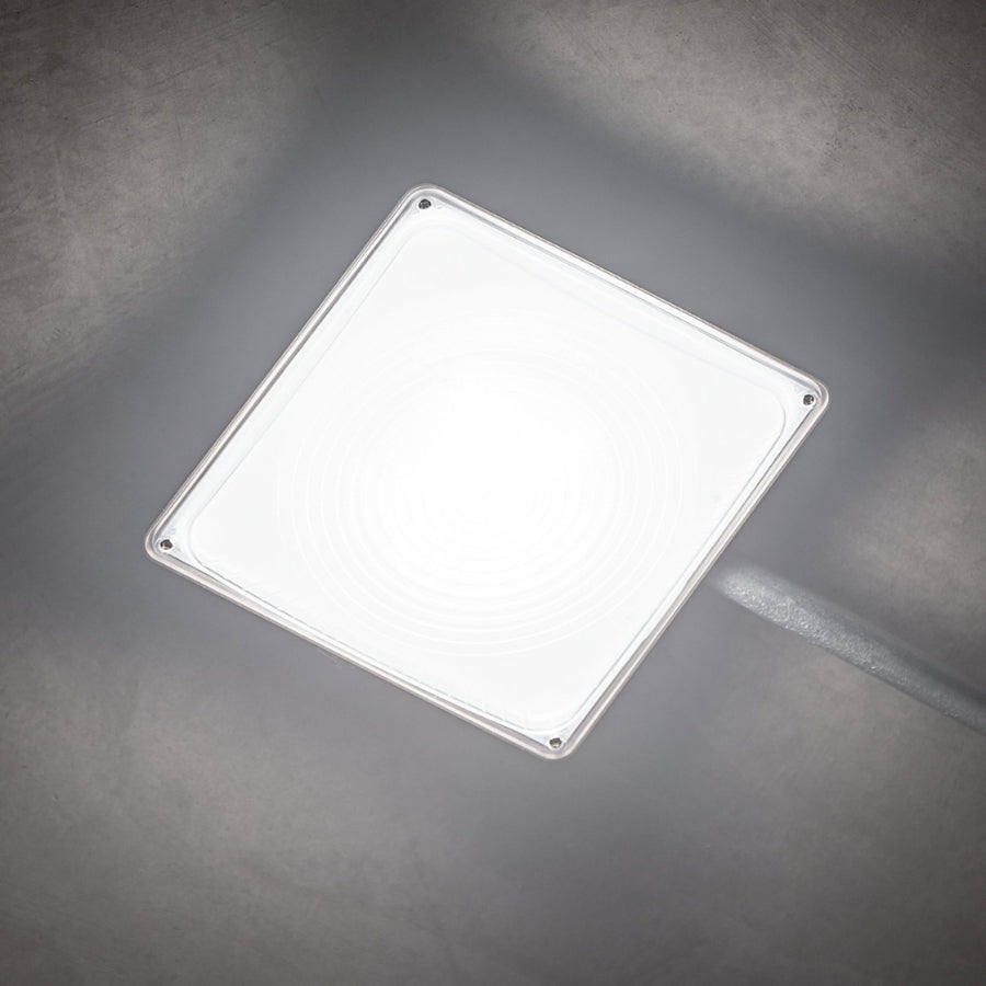 Rectangular light fixture on a gray background