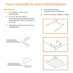 Step-by-step installation guide for a ceiling-mounted light fixture with diagrams and text.