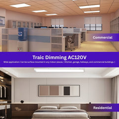 Commercial and residential interior spaces with Traic Dimming AC120V lighting system.