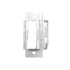 White dimmer switch on a white background