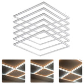 Ceiling light fixture with geometric design on a white background