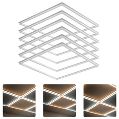 Ceiling light fixture with geometric design on a white background