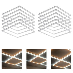 Two ceiling light fixtures with different color temperature options on a white background.