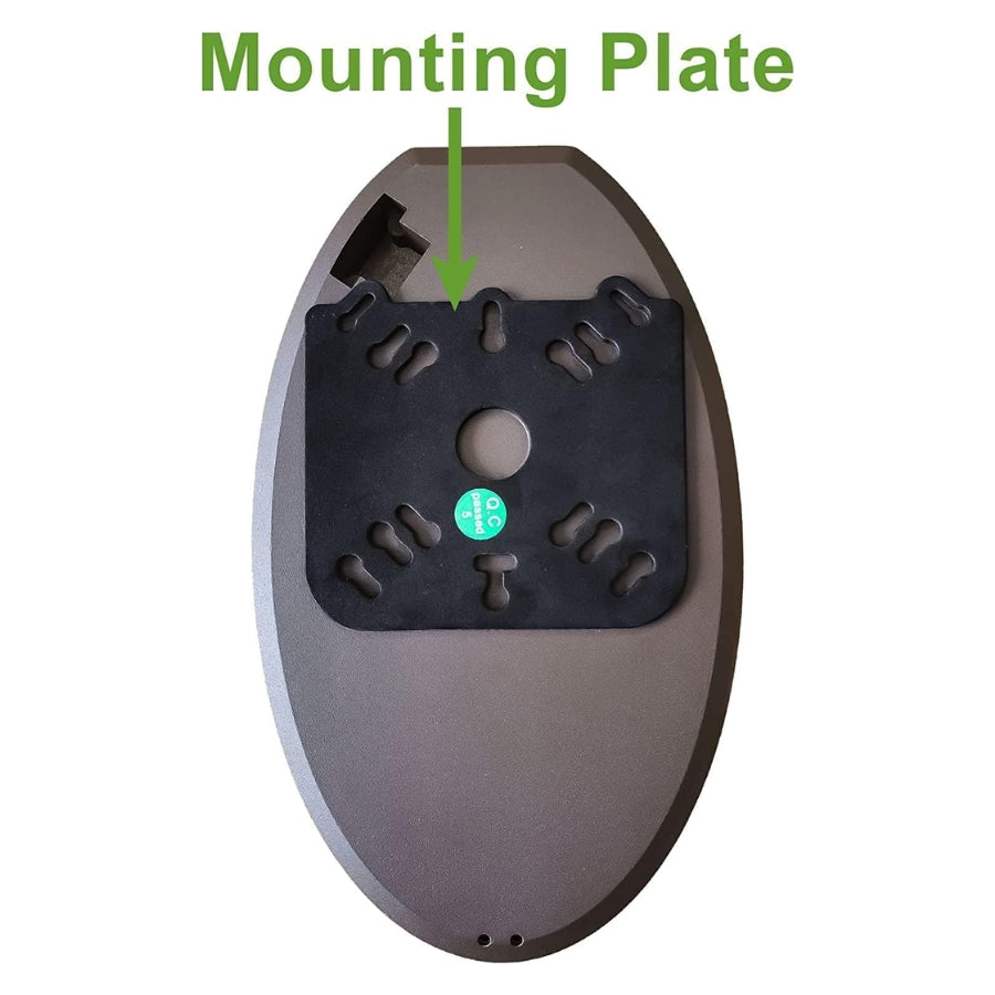 wall pack Mounting plate with a green arrow pointing to it on a white background