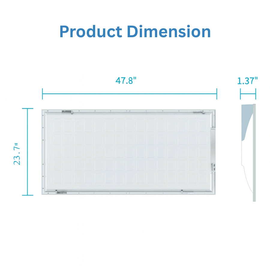 Dimensions of a backlit led panel with measurements labeled.