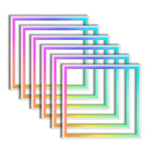 Set of colorful square frames on a white background