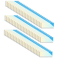 Multiple identical triangular rulers with measurement markings on a white background