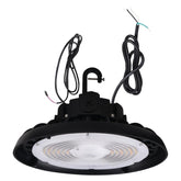 Black led ufo high bay lights industrial ceiling light fixture with wiring on a white background